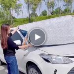 Magnetická ochrana čelného skla proti snehu – video